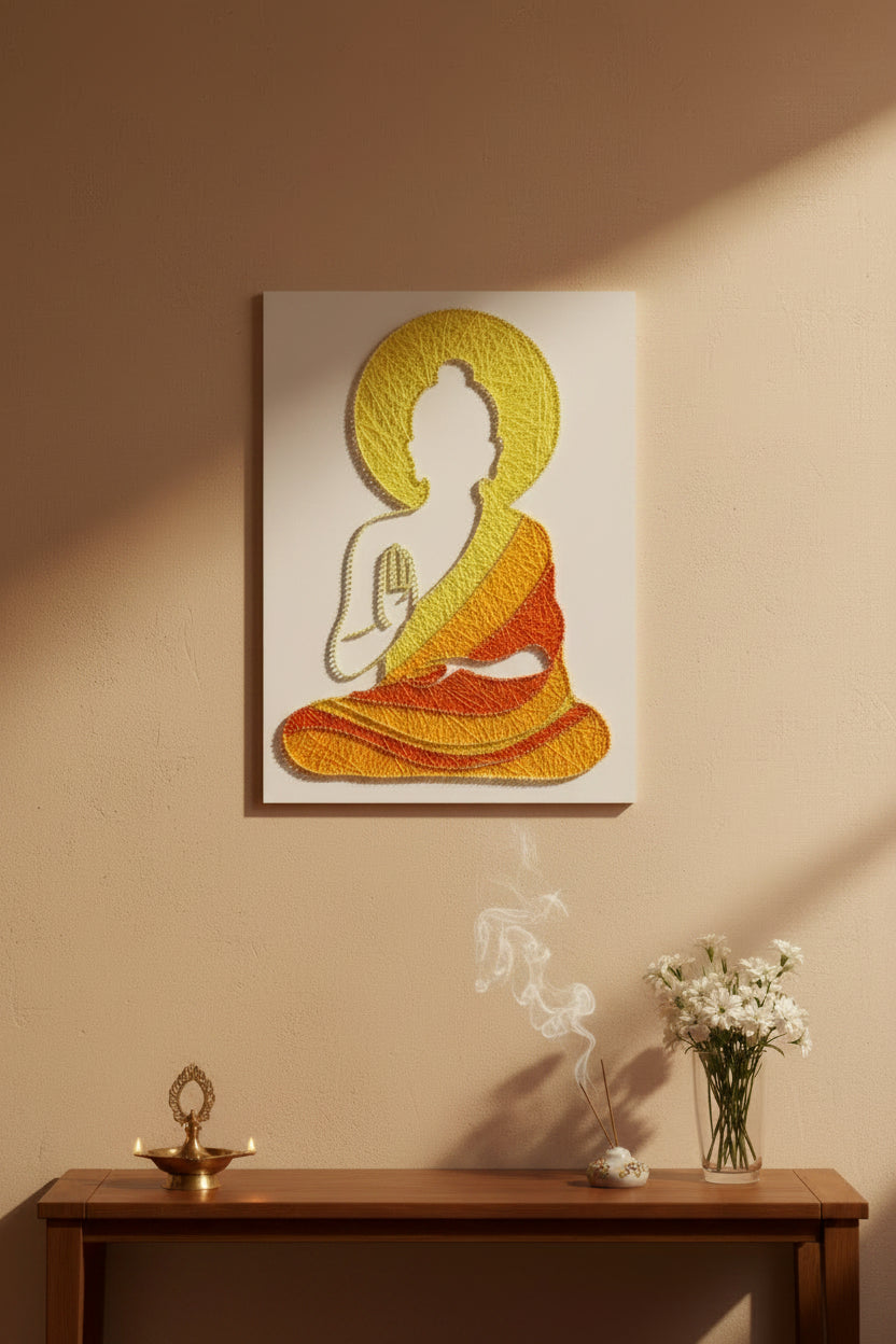 Handmade Buddha String Art Frame