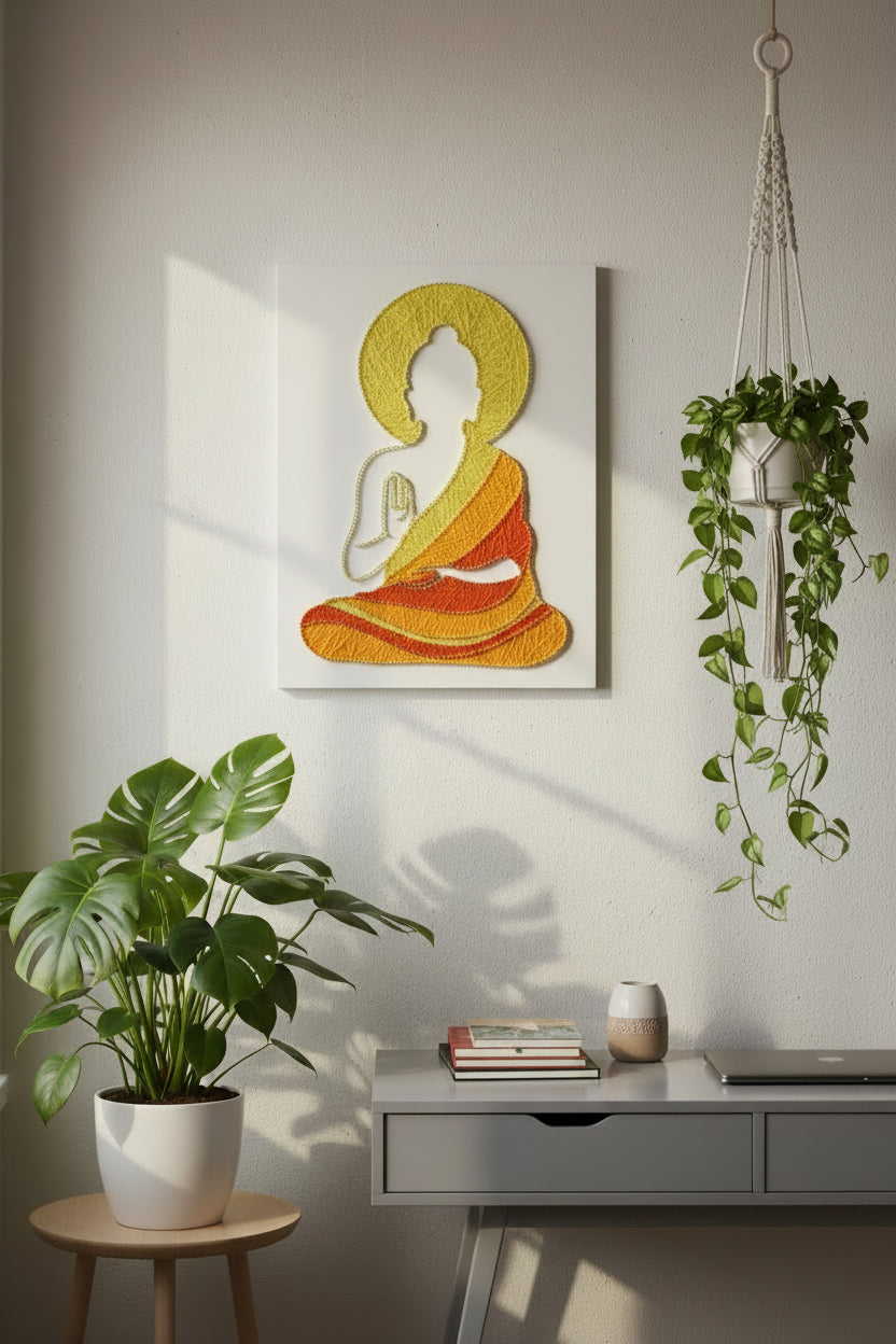 Handmade Buddha String Art Frame
