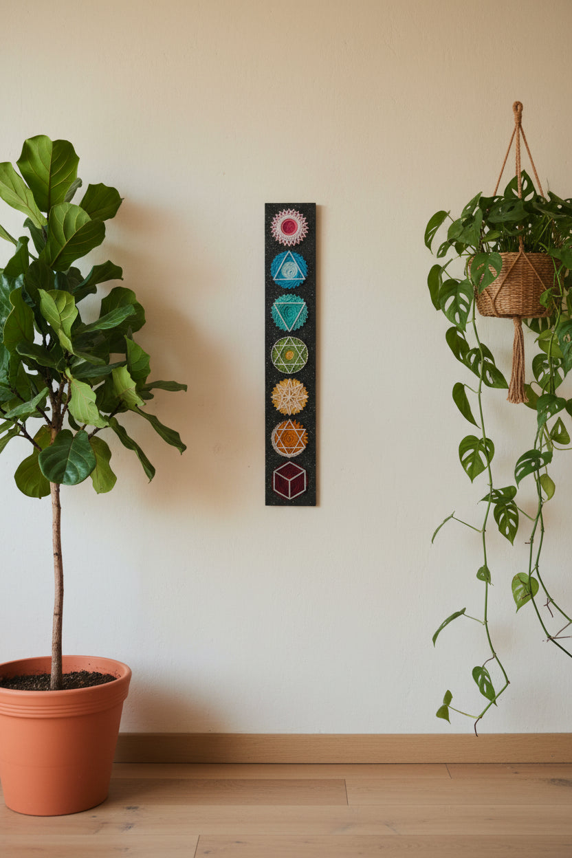 Handmade Seven Chakras String Art Frame