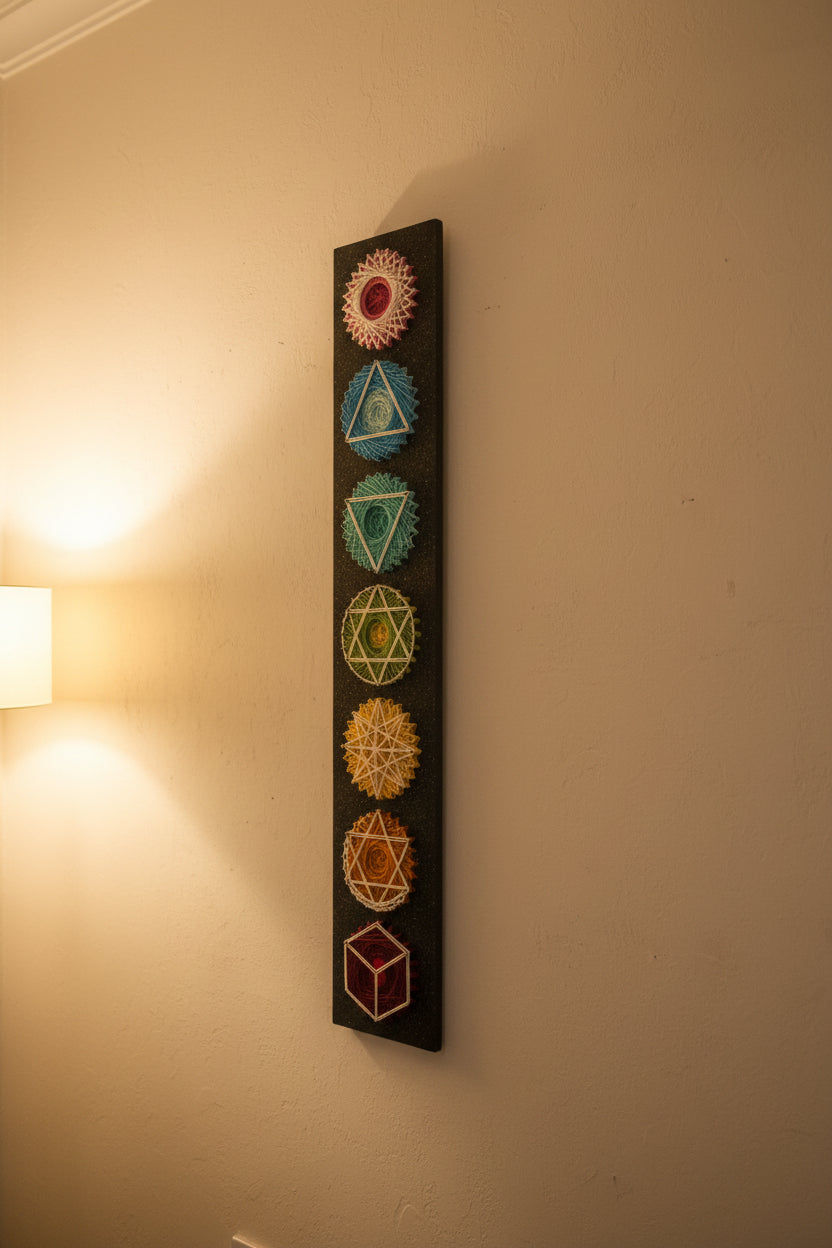 Handmade Seven Chakras String Art Frame