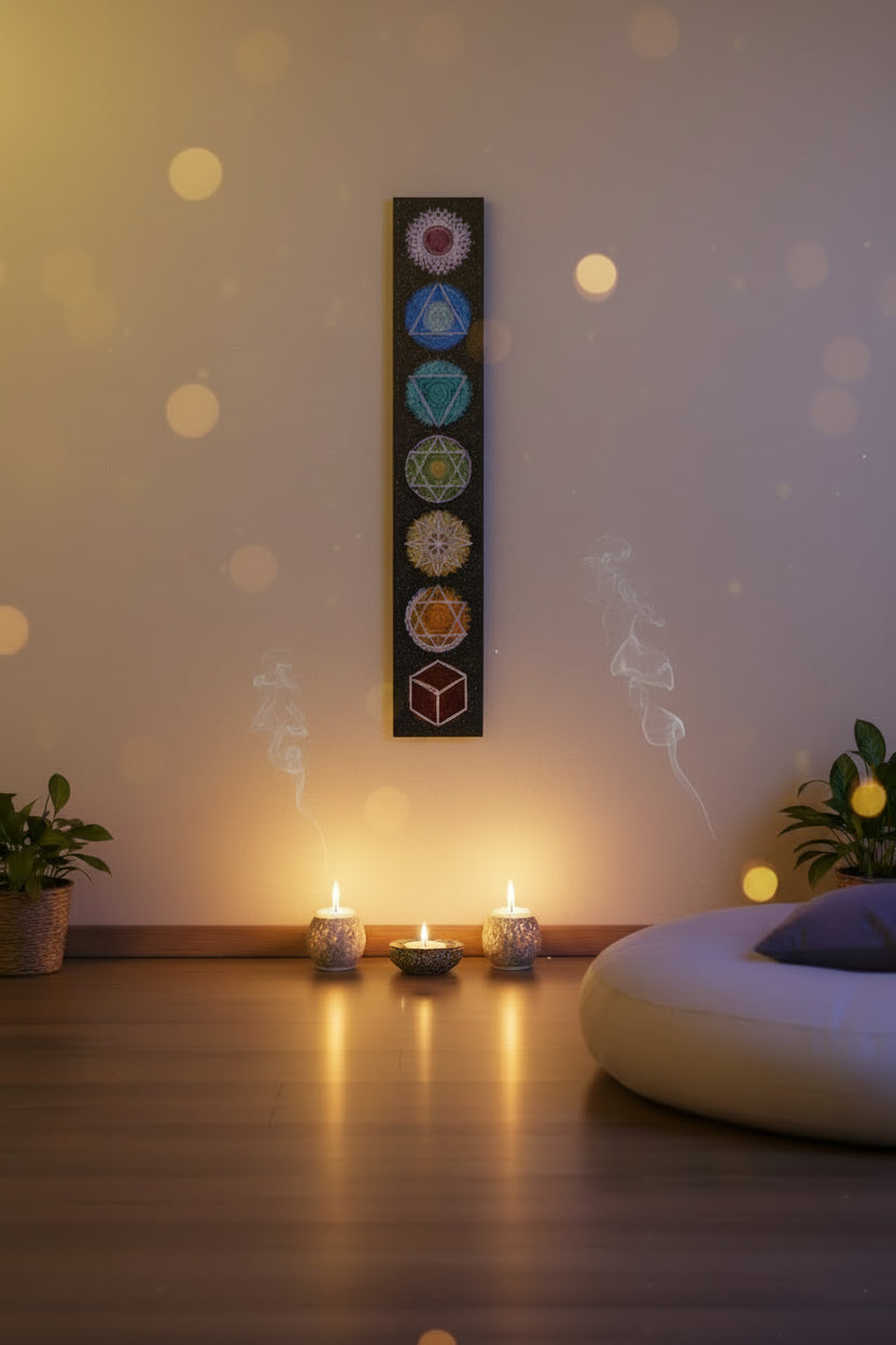 Handmade Seven Chakras String Art Frame