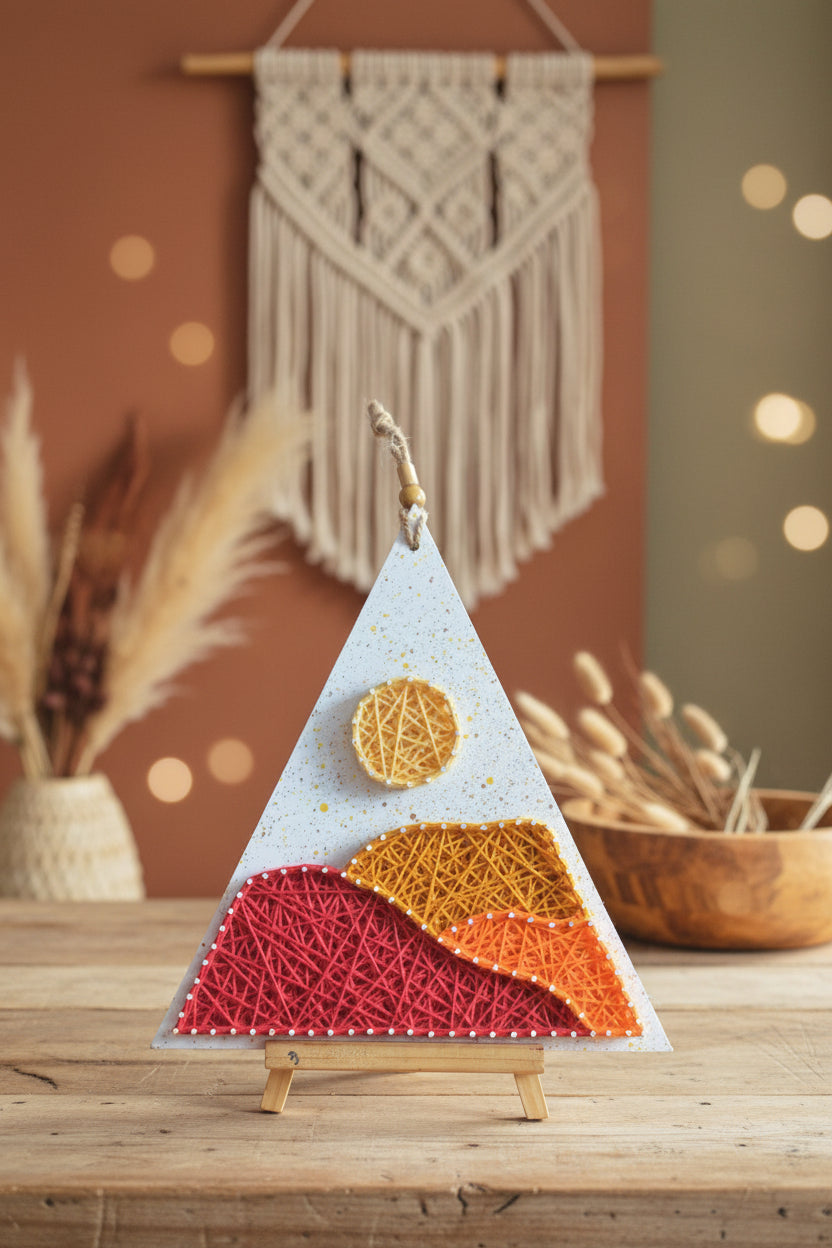 Handmade Triangle Nature String Art Frame