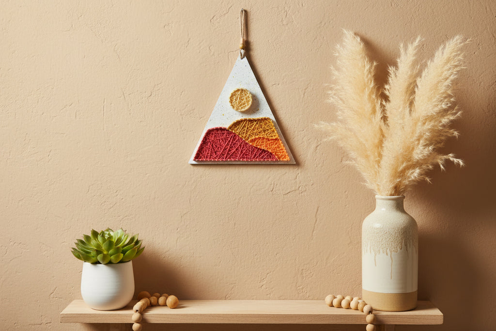 Handmade Triangle Nature String Art Frame