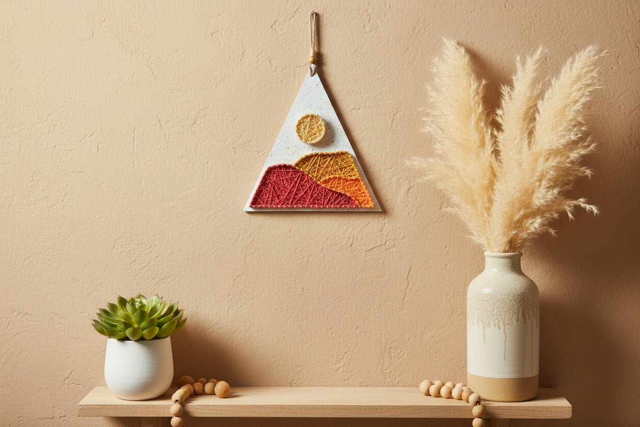 Handmade Triangle Nature String Art Frame