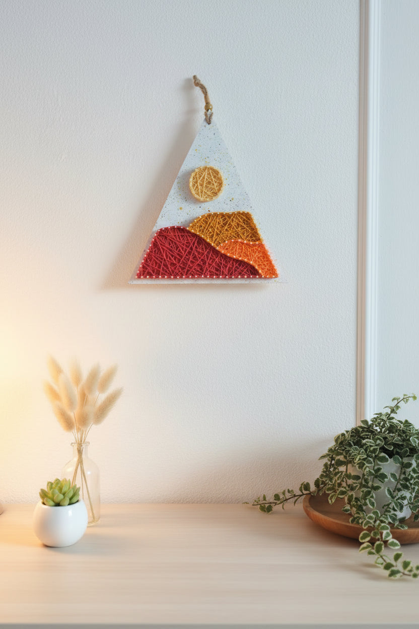 Handmade Triangle Nature String Art Frame