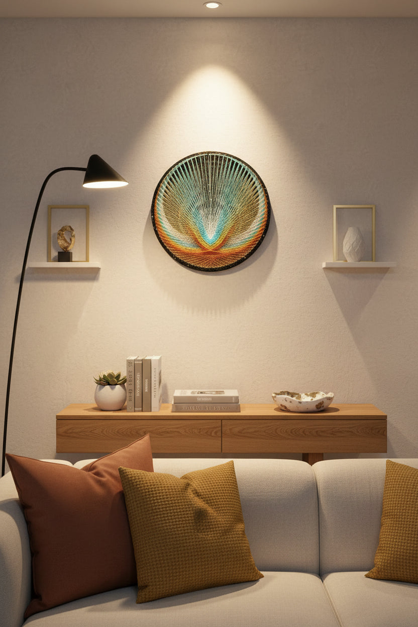 Handmade Circular String Art Frame