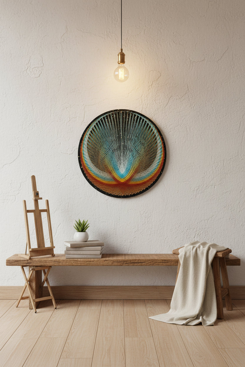 Handmade Circular String Art Frame